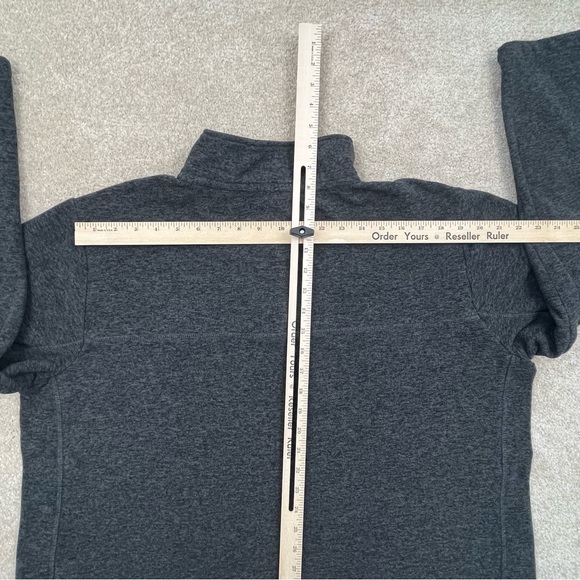 Lands End Sweater Adult Extra Large Gray Quarter Zip Fleece Pullover Outdoor Men - Picture 10 of 13